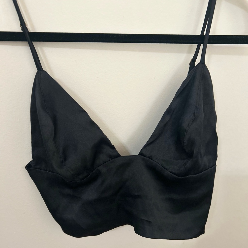 Elegant Black Satin Bralette
